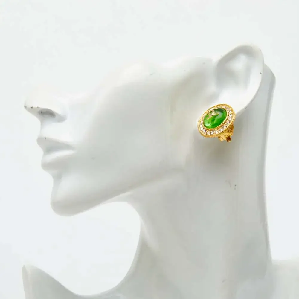 Chanel Cc Logo Round Clip-On Earrings #256870C67B